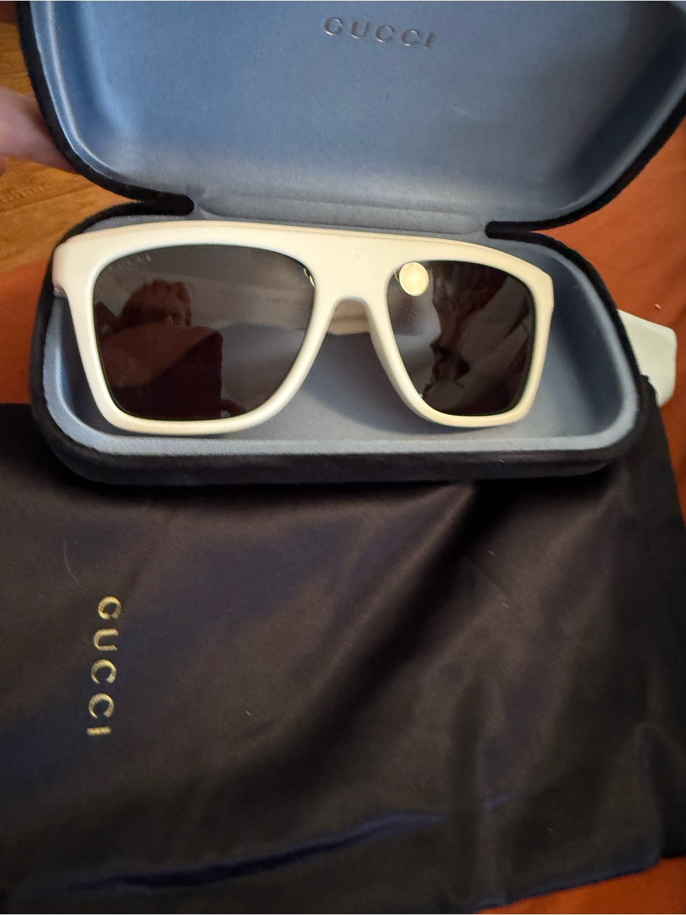 Gucci White Gucci GG1570S 003, 57-18-145, brand new/never used